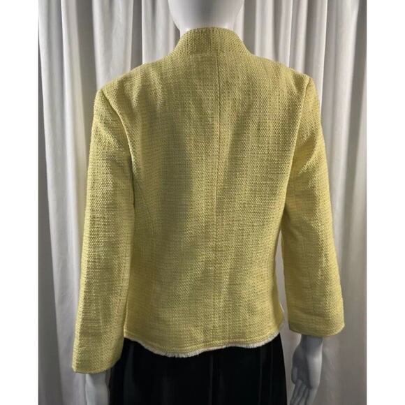 Ann Taylor Loft Tweed 3/4 Sleeves Blazer, Yellow, Sz: M, 78-35 - Picture 6 of 16
